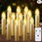 12PCS Led Flickering Lights Battery Operated with Remote Timer/Clips, Warm White Window Candles for Home Indoor Outdoor Christmas Trees Decor
